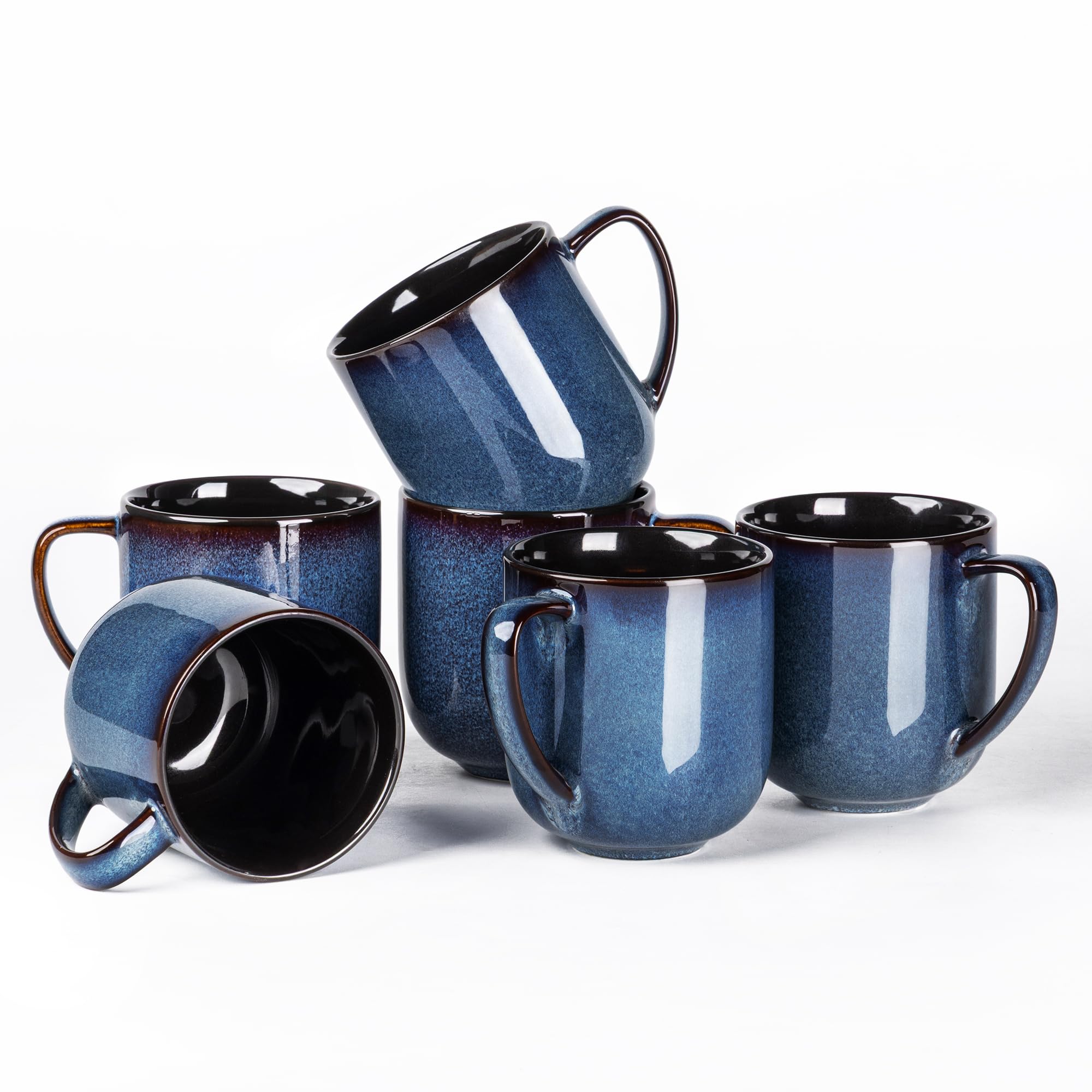 LERATIO 12OZ Ceramic Coffee Mugs Set of 6, Large Porcelain Coffee